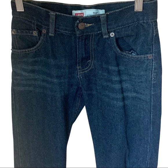 LEVI’S 514 Slim Straight Leg Boys Dark Wash Jeans Size 10 - Picture 12 of 14